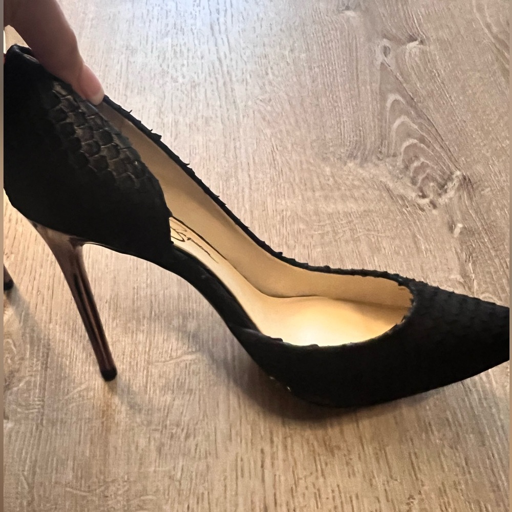 Jessica Simpson Lucina Black Textured Heels